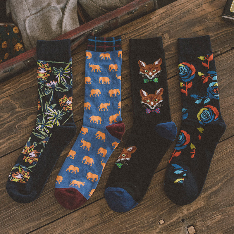 Men's British Retro Creative Gift Box Suit Socks