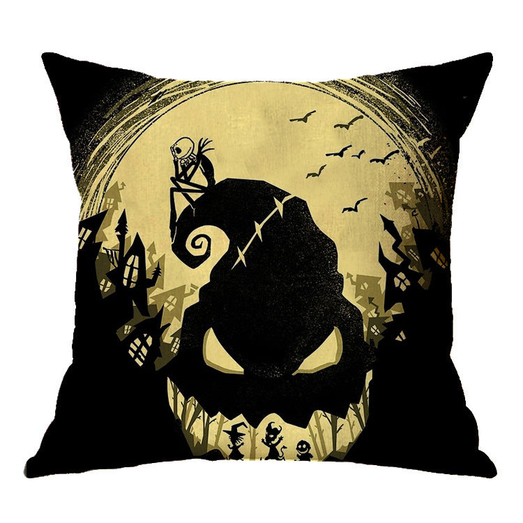 Linen Halloween Pillow Cover
