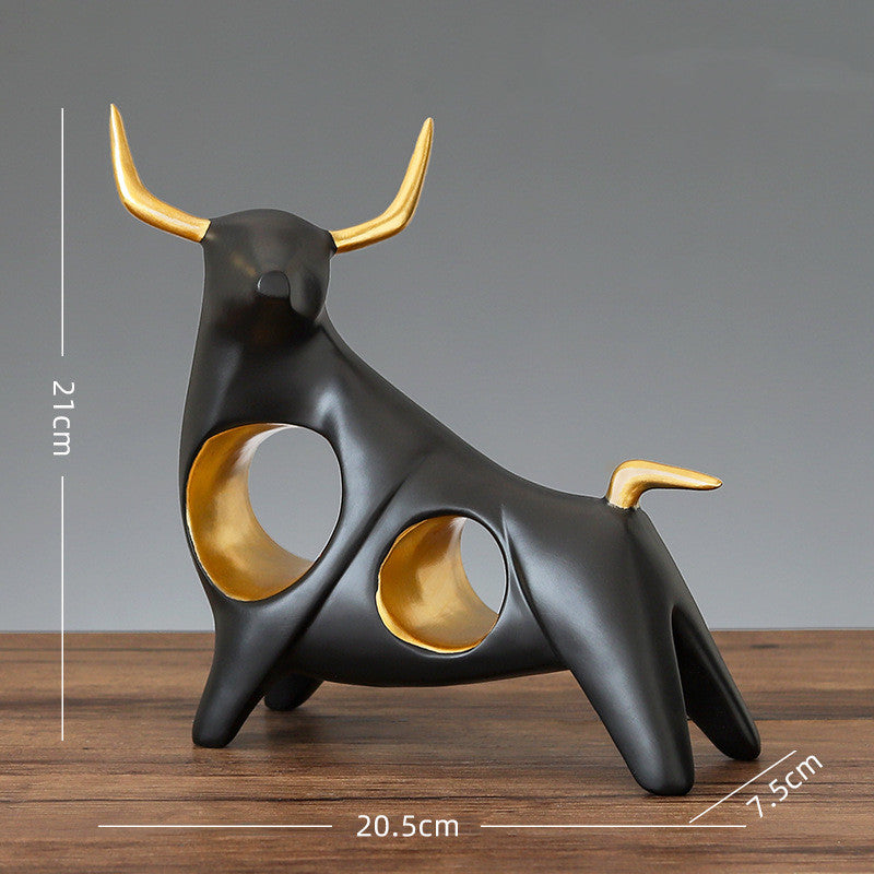 Golden Horn Taurus Figurine