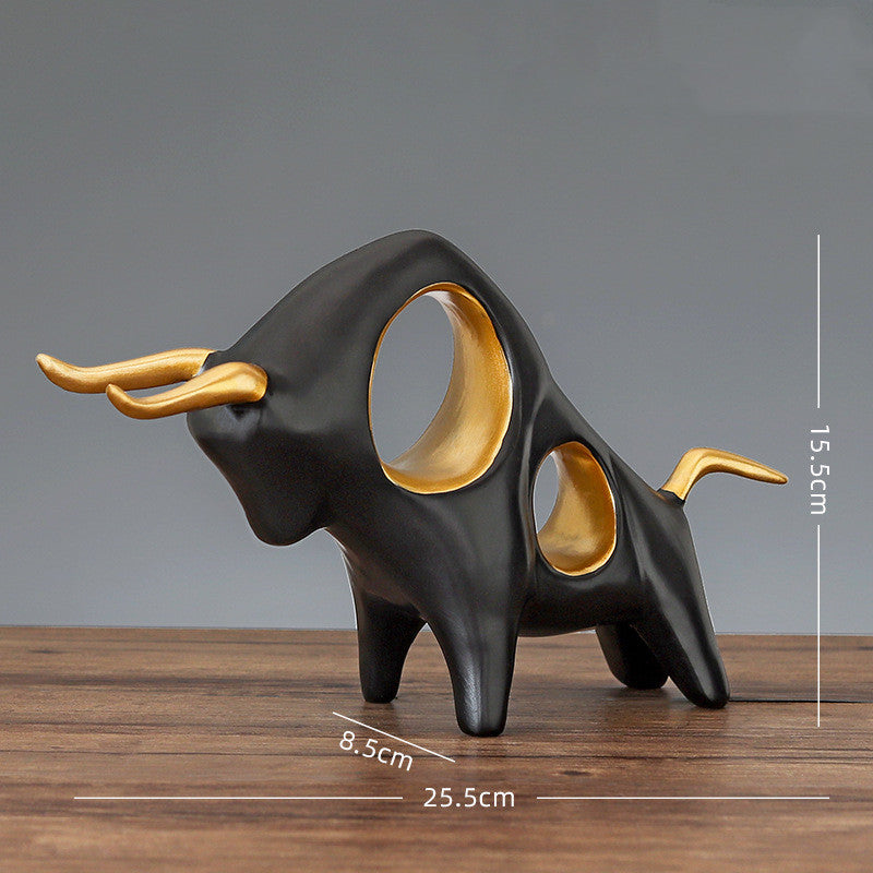 Golden Horn Taurus Figurine