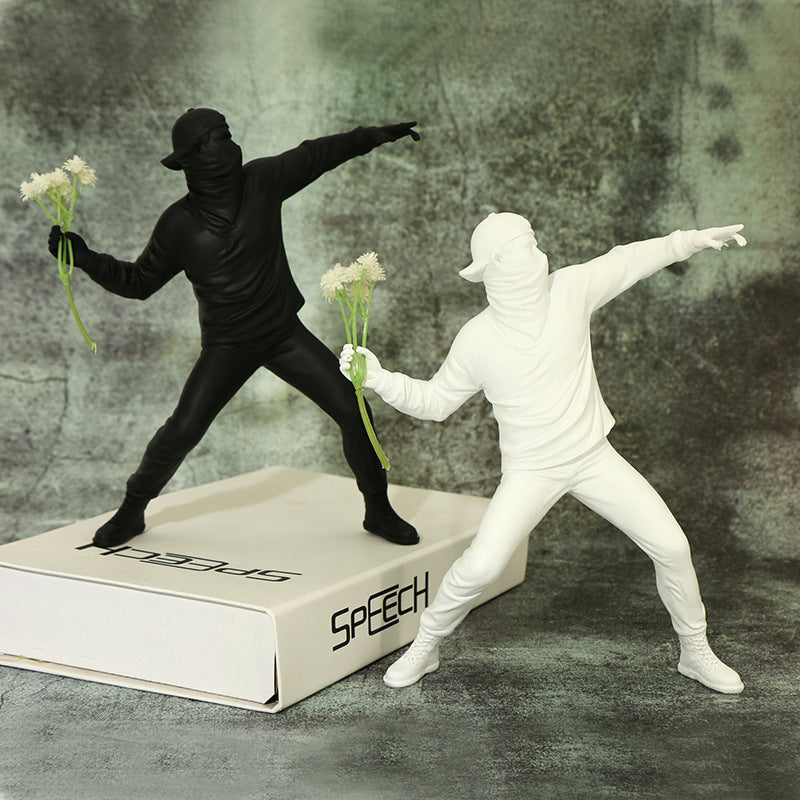 Banksy's Flower Thrower Sculpture