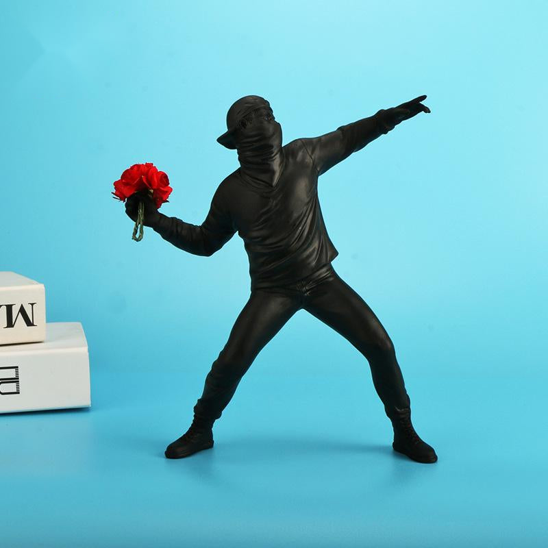 Banksy's Flower Thrower Sculpture