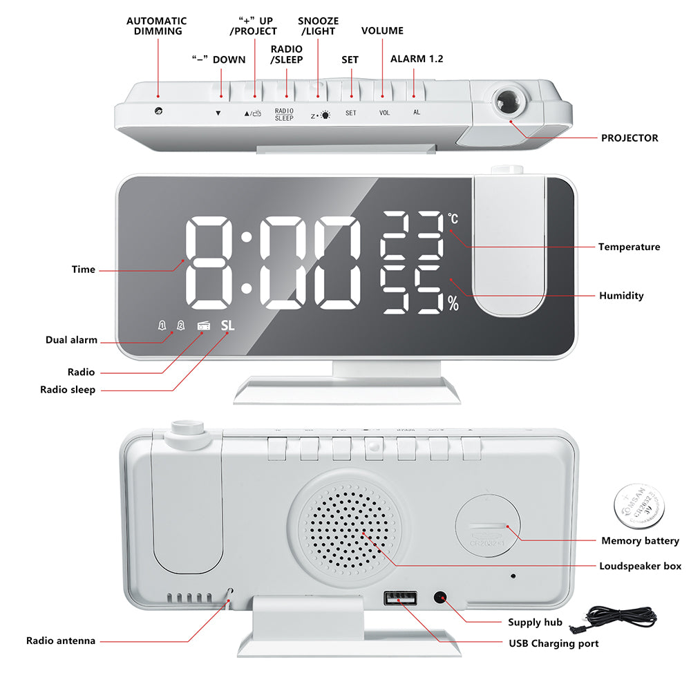 Multifunctional Projection Clock