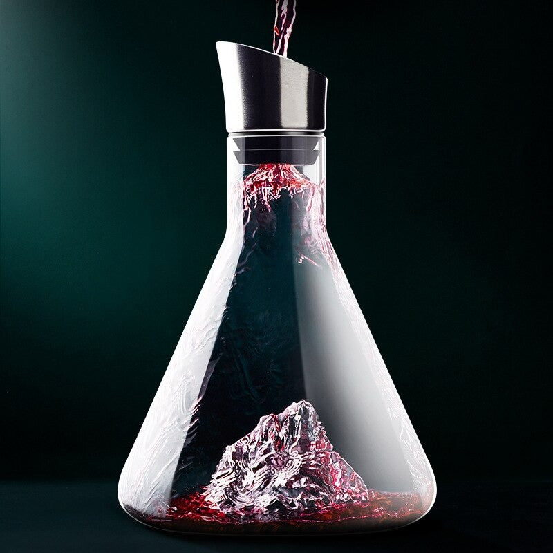 Decanter creativo per Iceberg da 1500/1000ML con bottiglia di vino rosso  con sfera di legno