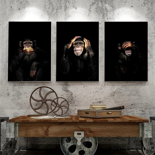 Abstract Monkey Canvas Art